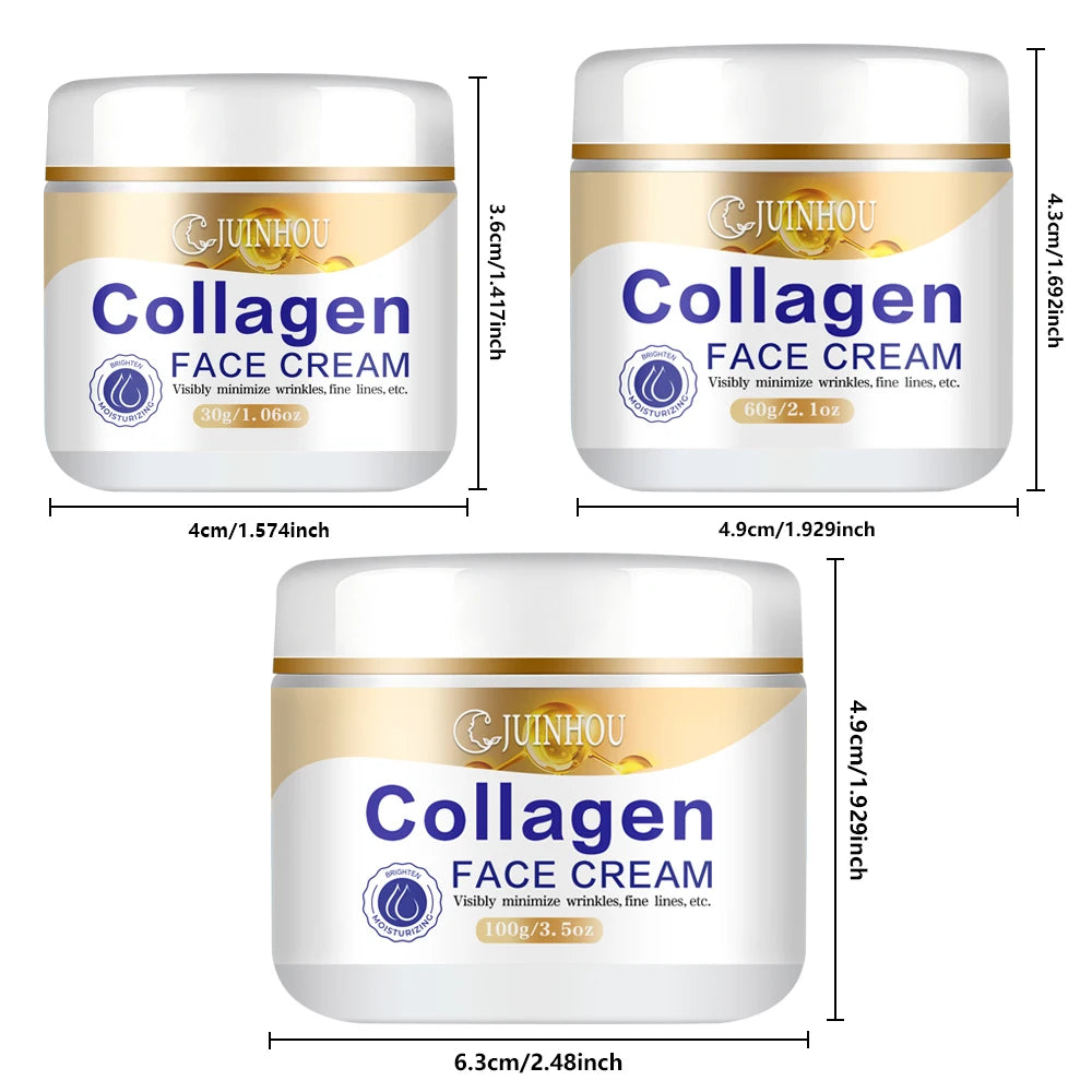 JUINHOU Collagen Retinol Face Cream Moisturizer Brighten Skin Elasticity Improving Soothing Face Skin Suitable for Daily Skincar