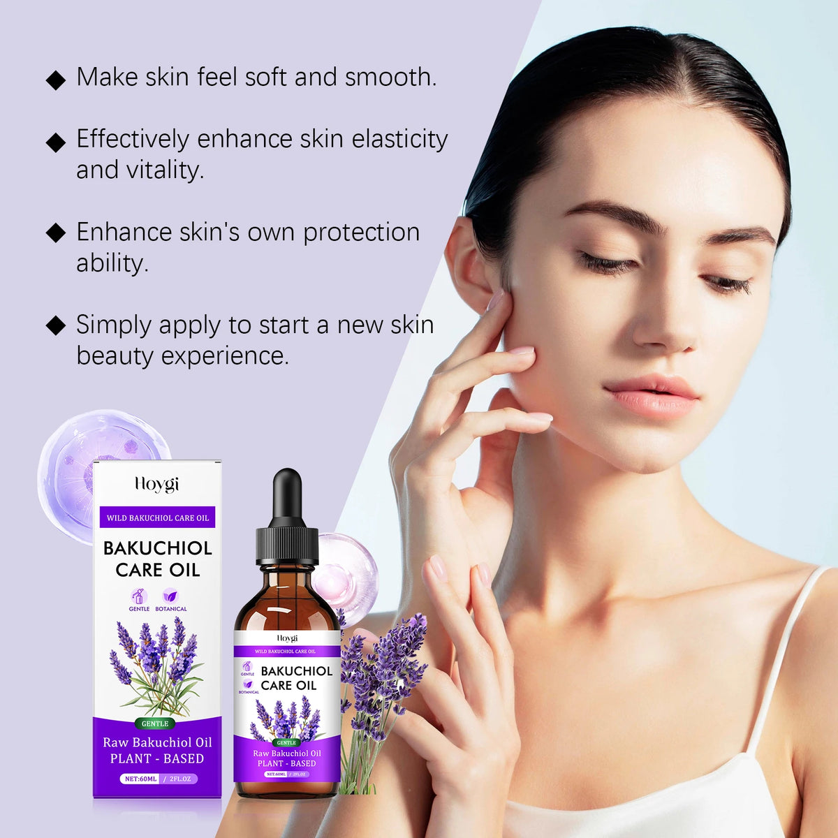 Bakuchiol Essectial Oil Relaxing Reduce Fine Lines Smoothing Facial Body Skin Care Nourish Aromatherapy Lavender Essential Oil
