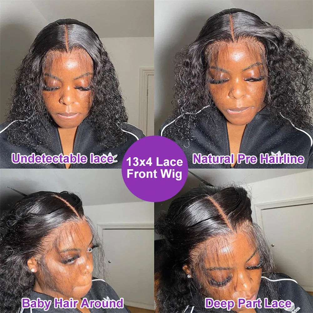 Deep Wave 13x6 HD Lace Front Wigs 13x4 HD Transparent Lace Frontal Wig 360 Curly ≥98% Human Hair Wig 4x4 5x5 Pre Plucked Lace