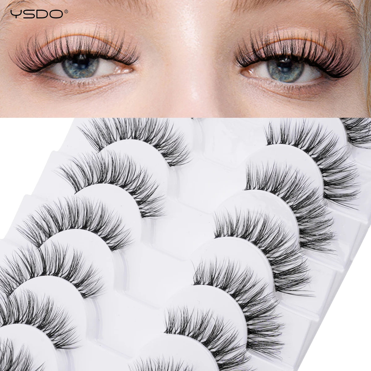 YSDO 5/10 Pairs Natural Eyelash Extension Hand Made Maquilagem Fluffy Fake Half Lashes Soft 3D Mink Lashes Makeup Faux Cilios