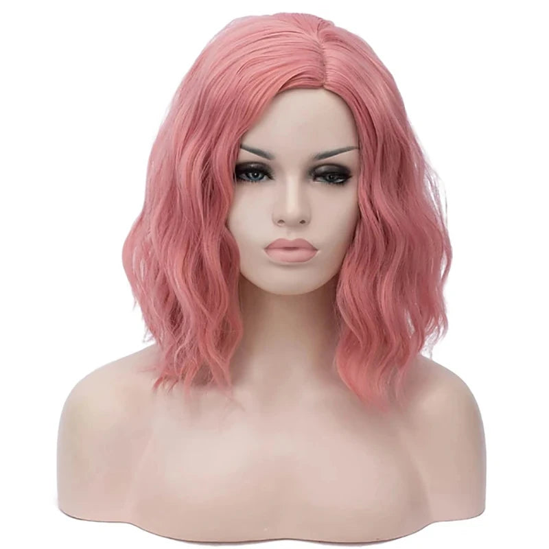HAIRJOY Black White Wigs for Women Blue Pink Purple Green Multicolored Synthetic Hair Wig Cosplay Wigs Halloween