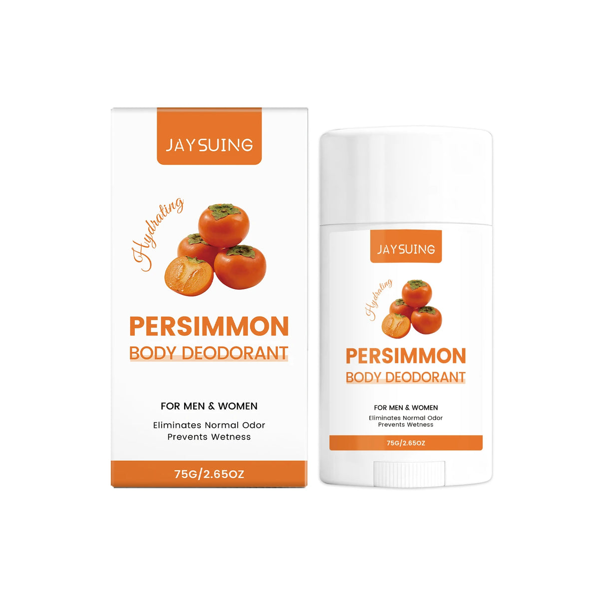75g Persimmon Moisturizing Body Deodorant Stick Odor Control Anti Wetness Long Lasting Fresh for Underarm Care for Women Men