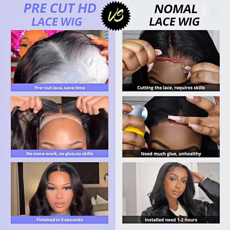 8-16 Inch Body Wave Short Bob Wig 200 Density 4x4 Lace Frontal Wig Human Hair Wigs 5x5 Glueless Wig Brazilian Black Natural Color Ready To Wear Glueless Closure Wig For Women