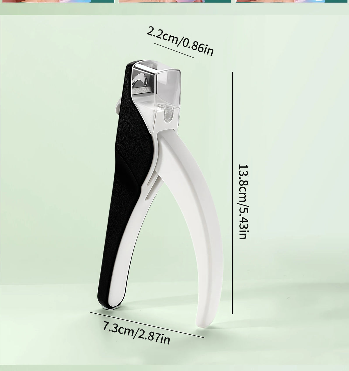 Nailpop Nail Clipper U Shaped Acrylic Fake Nail Scissors Nail Tip Edge Cutter Trimmer Manicure with Sizer Precise Cutting Tools