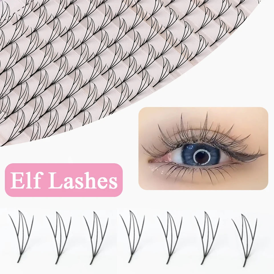 AGUUD Christmas Color Tinsel Lashes Fashion Shiny Red Silver Comic Spire Eyelash Extension Holographic Feather Anime Lash Tinsel