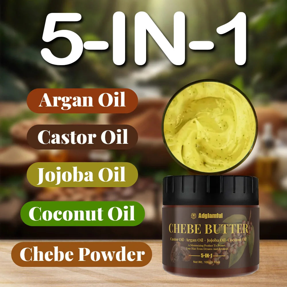Chebe Butter Hair Oil 100g – 5-in-1 Deep Moisturizing Treatment for Frizz Control, Curly & Damaged Hair