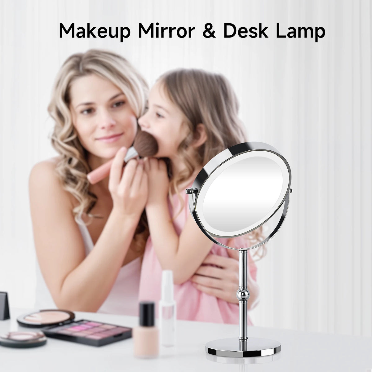 Touch LED Magnifying Makeup Mirror Double Sided 10X Magnification Desk Vanity Mirror Bathroom Cosmetic Mirror