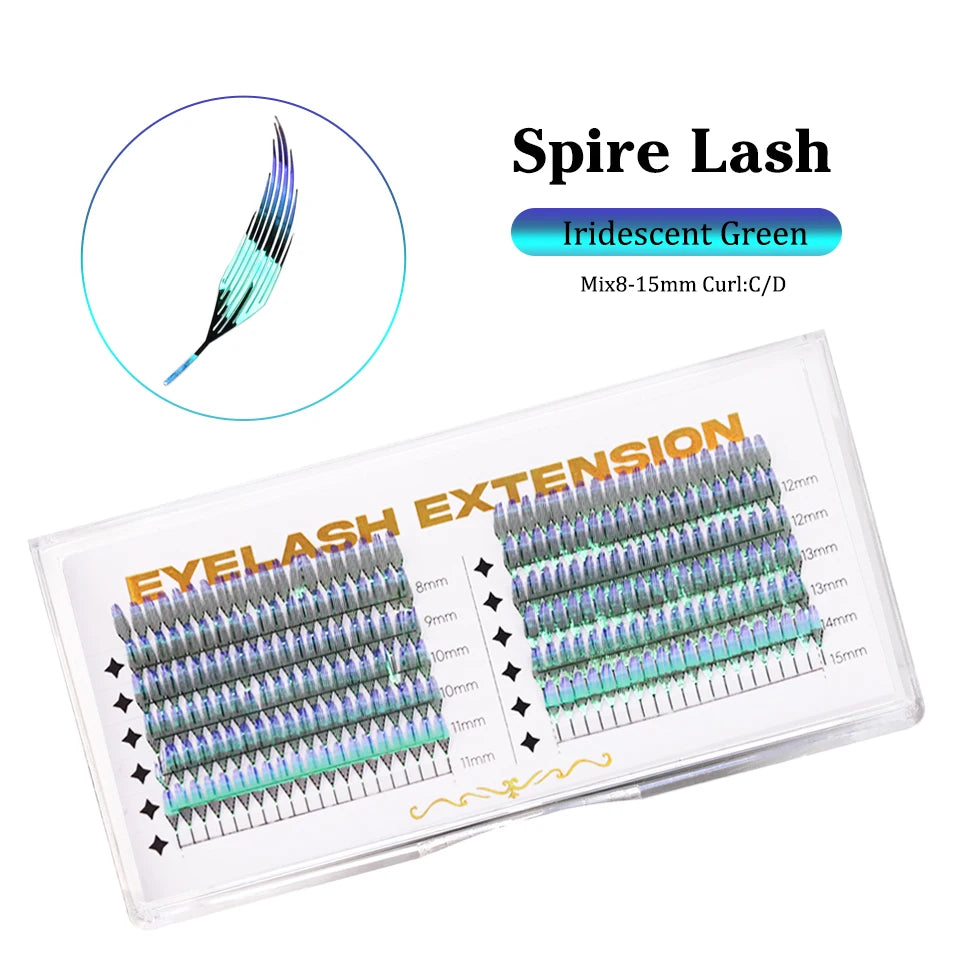 AGUUD Christmas Color Tinsel Lashes Fashion Shiny Red Silver Comic Spire Eyelash Extension Holographic Feather Anime Lash Tinsel