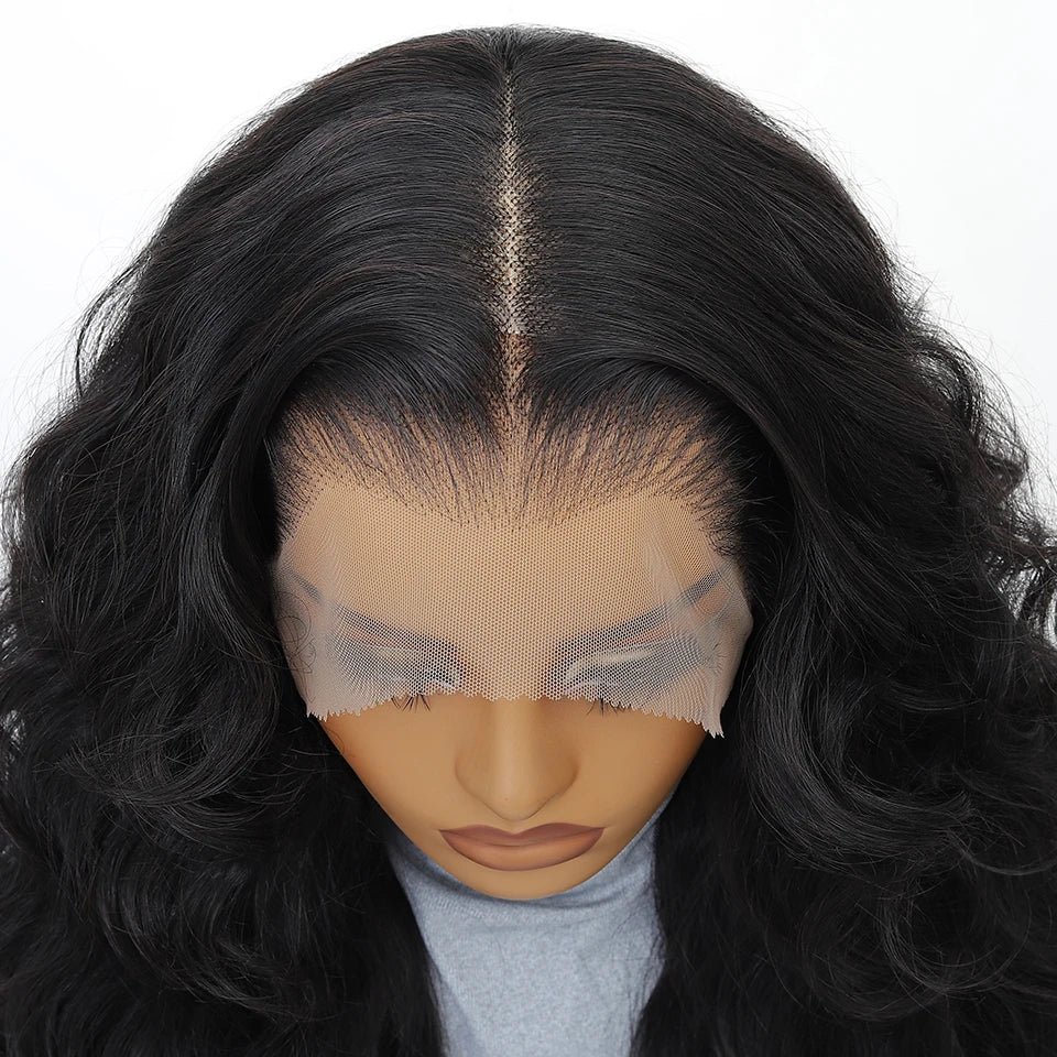99J Burgundy Synthetic Lace Frontal Wig 13x6 Body Wave Long Deep Wavy Ombre Black Lace Wigs for Women Heat Resistant Cosplay Wig