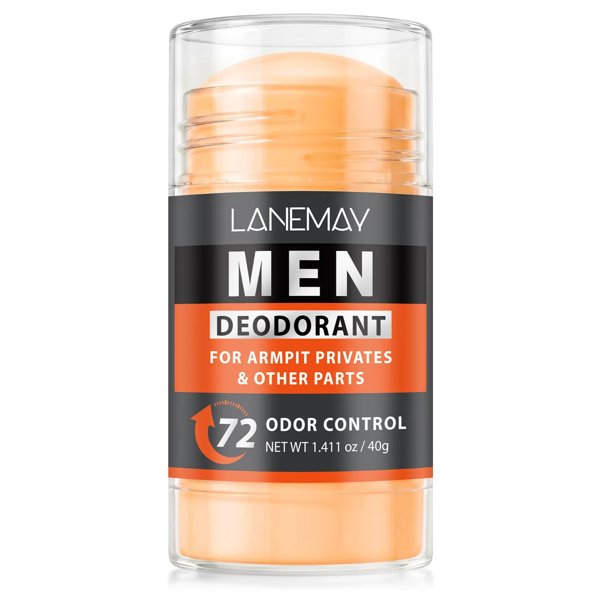 Men's 72HR Odor Control Deodorant Stick for Armpit, Privates & Other Parts, 40g, Long-Lasting Freshness