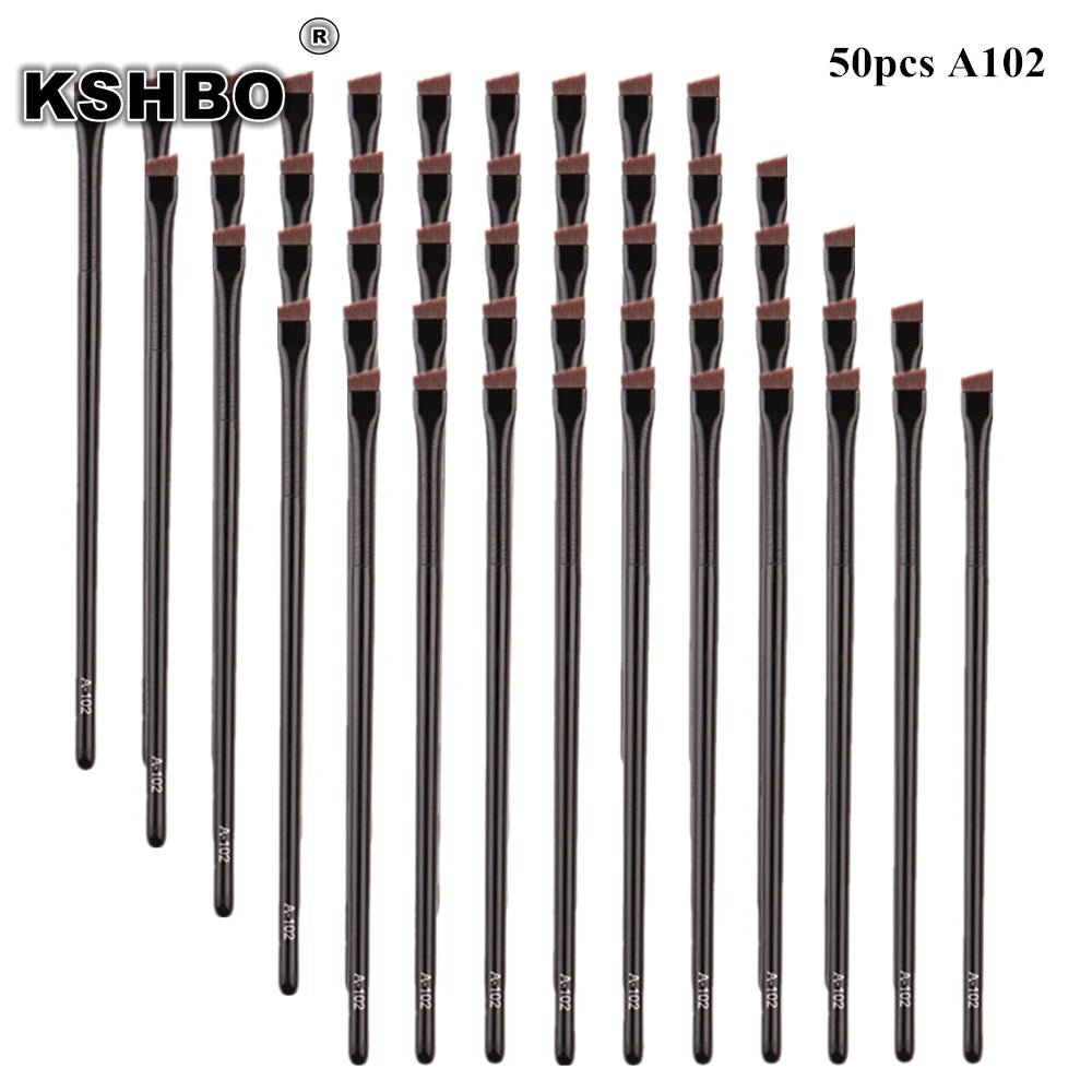 KSHBO 50Pcs Set Portable Eyebrow Contour Brush Eyeliner Small Angle Brush Female Makeup Tool for Eyebrow Grooming