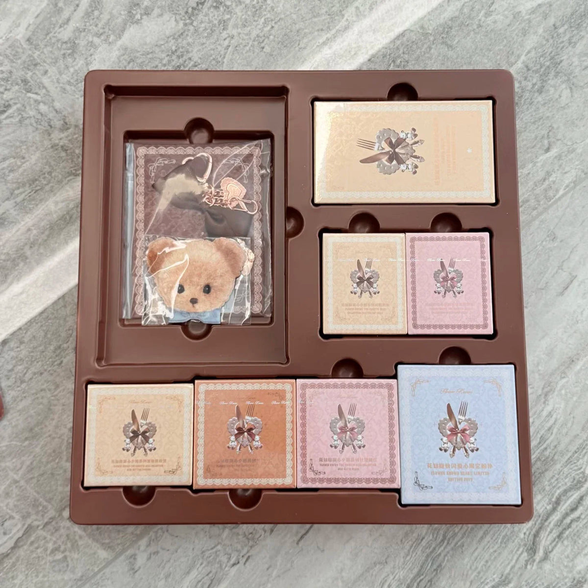 Flower Knows Pop Up Store Limited Edition Sweetie Bear Eyeshadow Blush Lip Jelly and Mirror Cute Xmas Makeup Gift Set for Girls