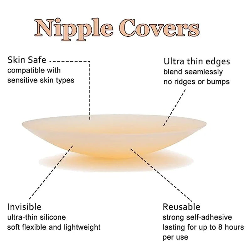 Round Reusable Breast Petals Lift Invisible Silicone Bra-less Pasties Pad Nipple Cover Invisible Petal Adhesive Stick on Bra