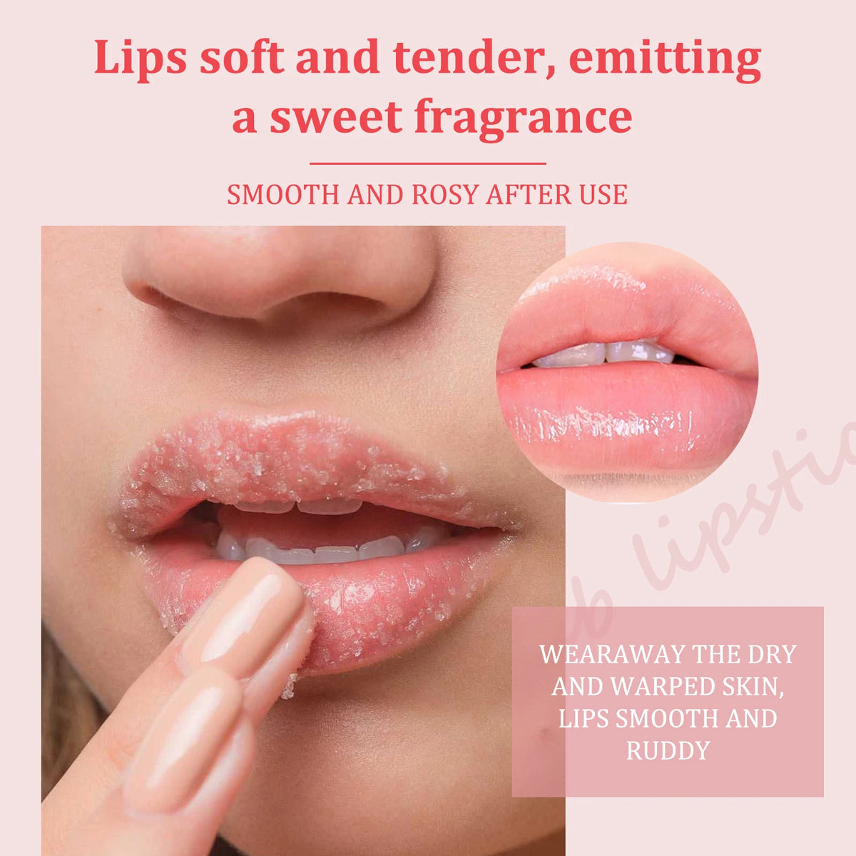 ZaiDoc 2Psc Lip Scrub Exfoliator Smooth Hydrate Dry Chapped Lips Gentle Lip Care Set with Moisturizing Formula 22g Each