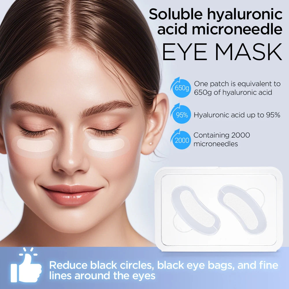 Microneedle Eye Patches Mask Korean Skin Care Hyaluronic Acid 1-10PCS for Anti Wrinkle Aging Dark Circle Eyes Mask Moisturizing