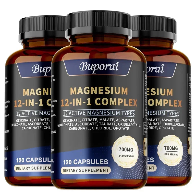 Magnesium Complex Capsules - Relieve Nerve Stress and Muscle Contraction, Support Bone Health and Boost Immune FunctionSupplemen
