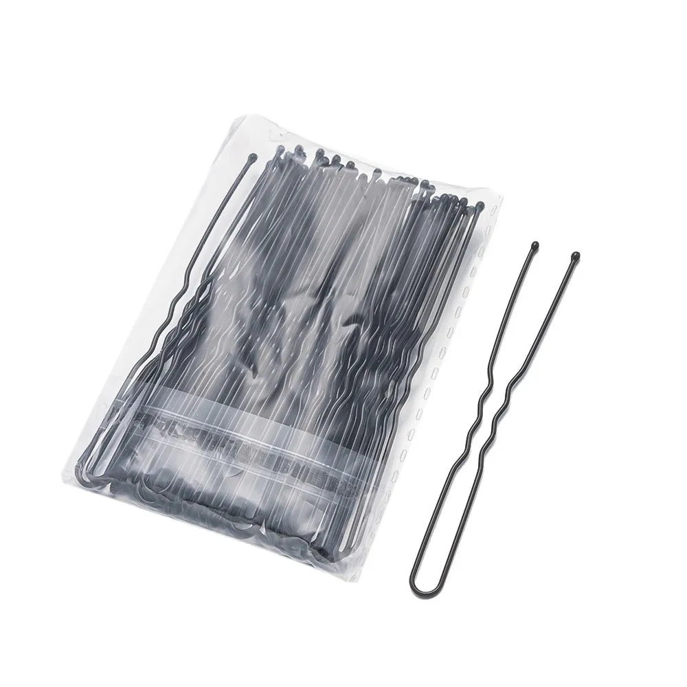 50Pcs 50/60/70mm Metal Waved  U Shaped Hair Pins Hairclip Women Girls Wedding Hairstyle Styling Tools Accessories