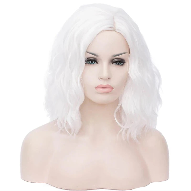 HAIRJOY Black White Wigs for Women Blue Pink Purple Green Multicolored Synthetic Hair Wig Cosplay Wigs Halloween