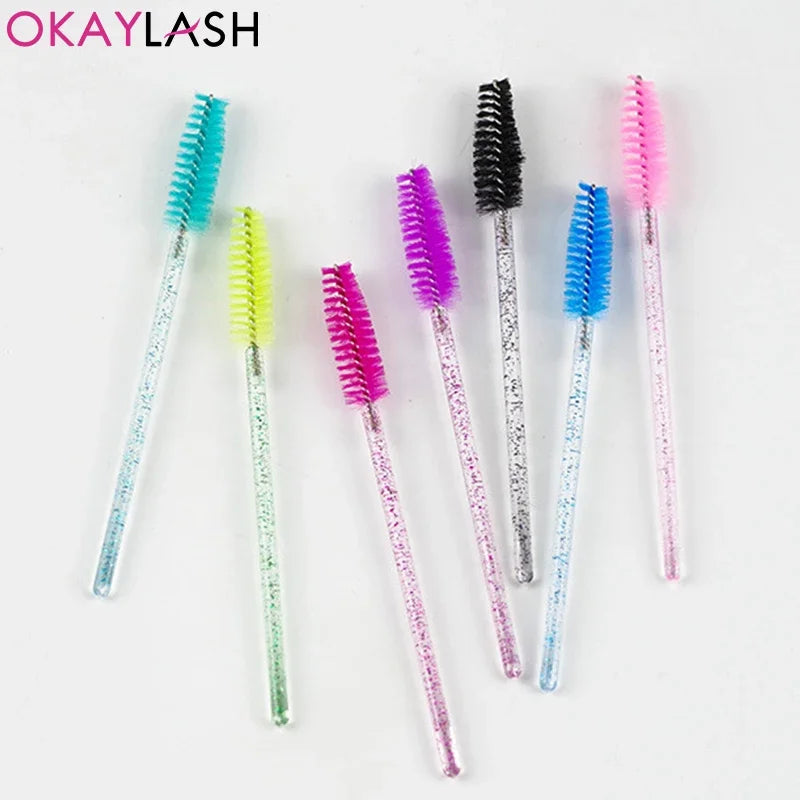 100pcs Disposable Eyelash Brushes Spoolies Micro Lash Mascara Wands Combs For Eyelash Extension Makeup