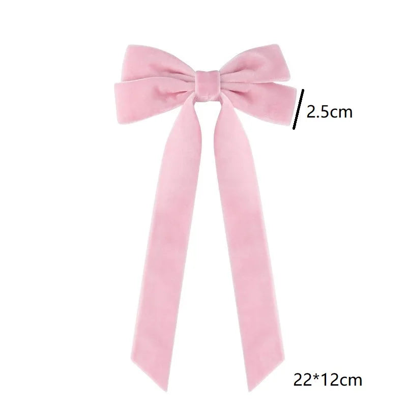 1/2/5/10pcs Christmas velvet with double bow hair clip, fashionable, simple and versatile princess duckbill clip hair accessory