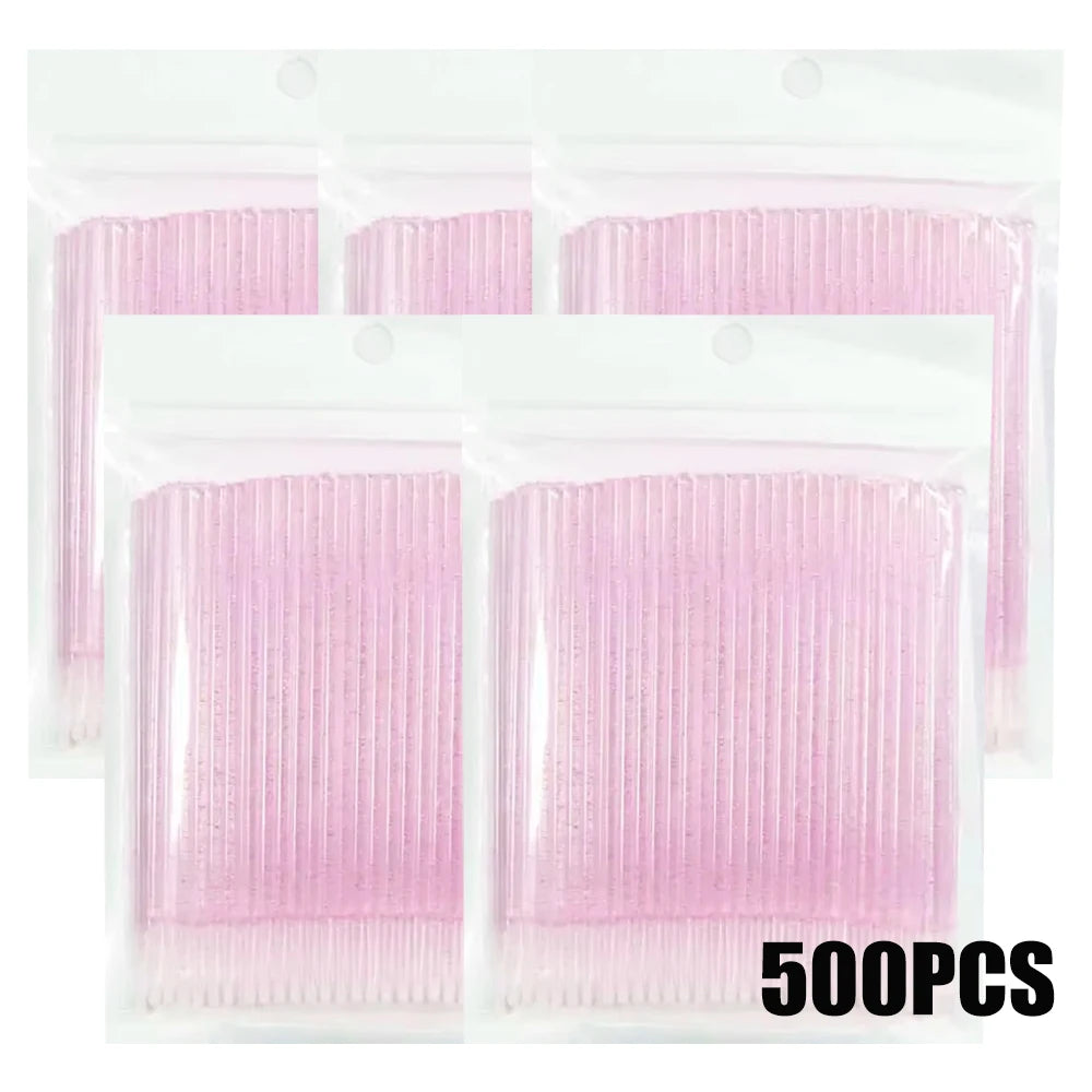 300/500PCS MicroBrush Eyelash Cleaning Brush Lash Extension Applicator For Eyelashes Removing Swab Micro Makeup Brush