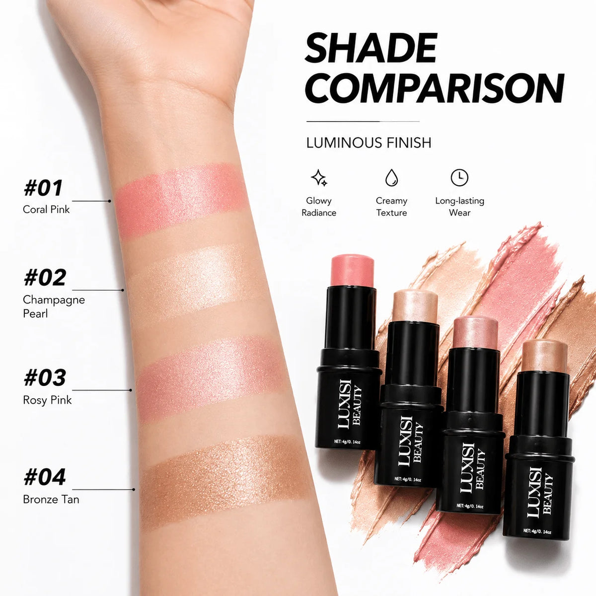 1PC Face Makeup Stick,Available in Contour,Highlighter&Blush,Natural Sculpted Glow Finish,Luxurious Cosmetics For Dairy Or Party