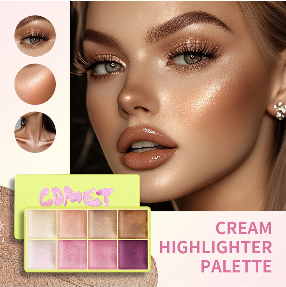 8 Shades Eyebrow Blush Palette With 3Pcs Makeup Brushes  Matte Shimmer Shadow Long Lasting Cosmetics Halloween Makeup Set