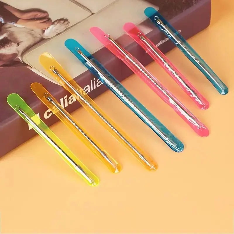 1/2Pcs Blackhead Comedone Acne Pimple Blemish Extractor Remover Stainless Steel Needles Remove Tools Face Skin Care Pore Cleaner