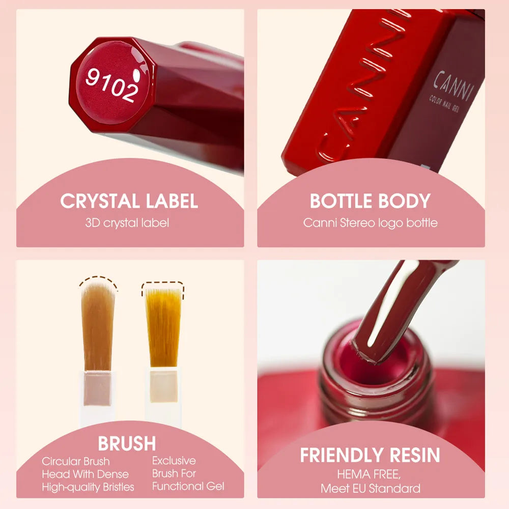 CC5 CANNI Nail Gel Polish HEMA FREE Christmas Red Winter Color Nail Gel Polish New Year Gel Design Soak Off UV LED Varnish 9ml