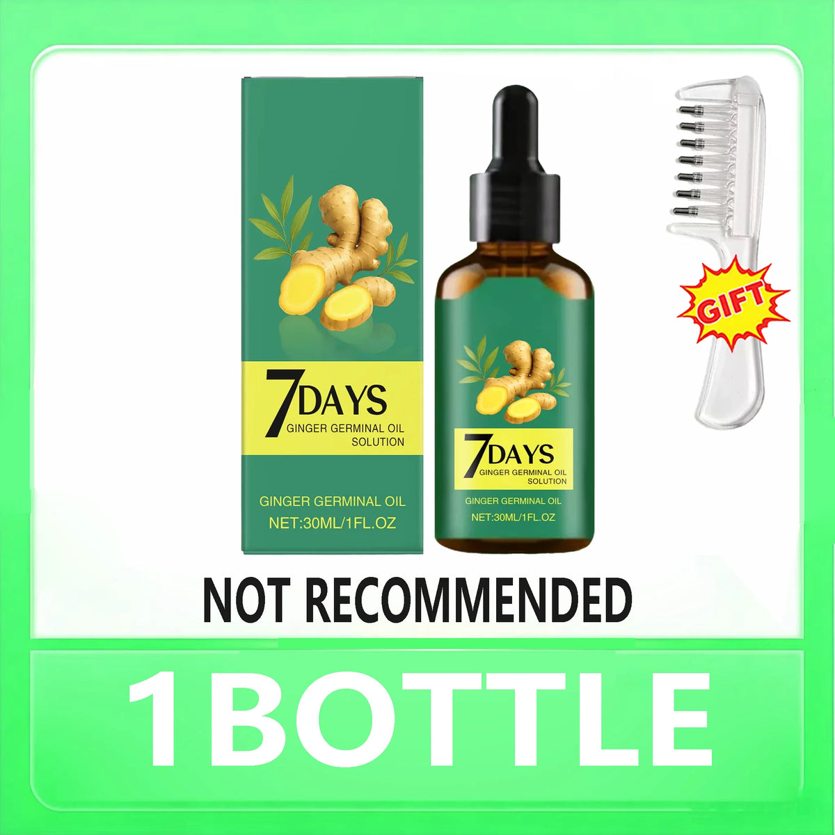 7 Days Fast Ginger Hair Growth Serum Prevent Hair Loss Scalp Treatment Thicker Longer Hair for Accelerate Growth