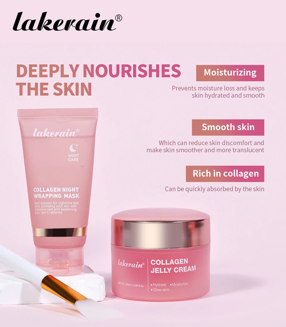 Peel Off Overnight Facial Mask Collagen Jelly Cream Night Wrapping Mask Sheet Mask Hydrating Moisturizing Facial Christmas Gift