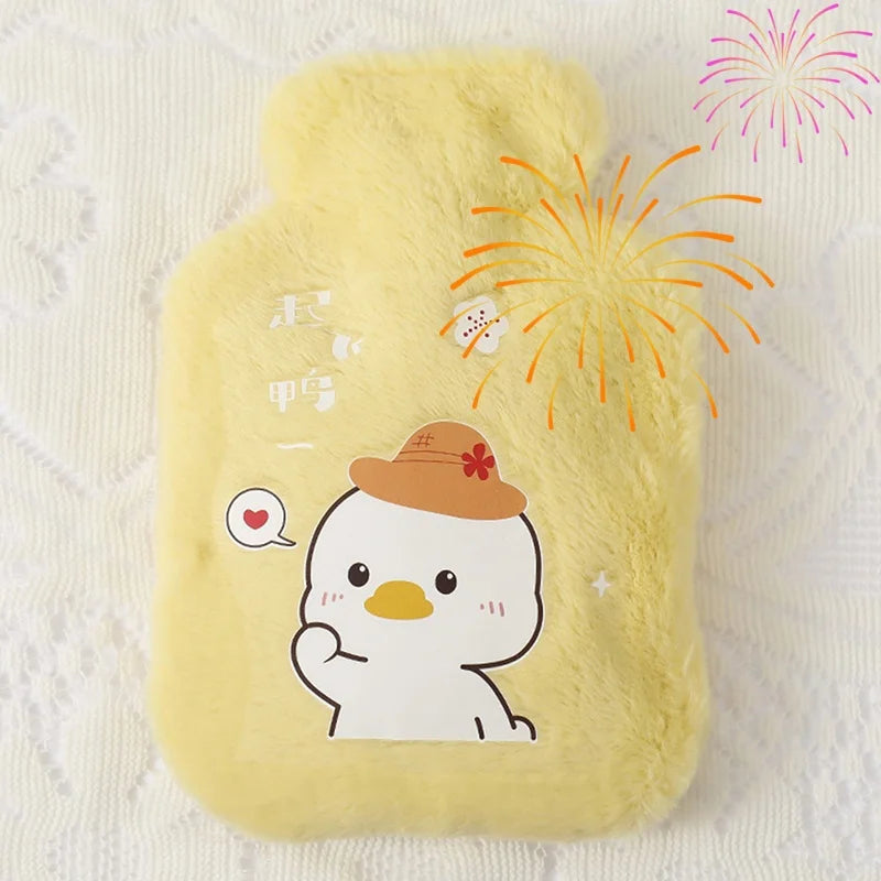 Kawaii Hot Water Bags Cute Plush Rubber Hand and Foot Belly Warmer Explosion-proof Hot Water Bottles for Women Period Pain