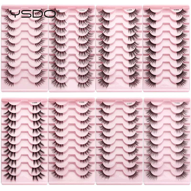 YSDO 5/10 Pairs Natural Eyelash Extension Hand Made Maquilagem Fluffy Fake Half Lashes Soft 3D Mink Lashes Makeup Faux Cilios
