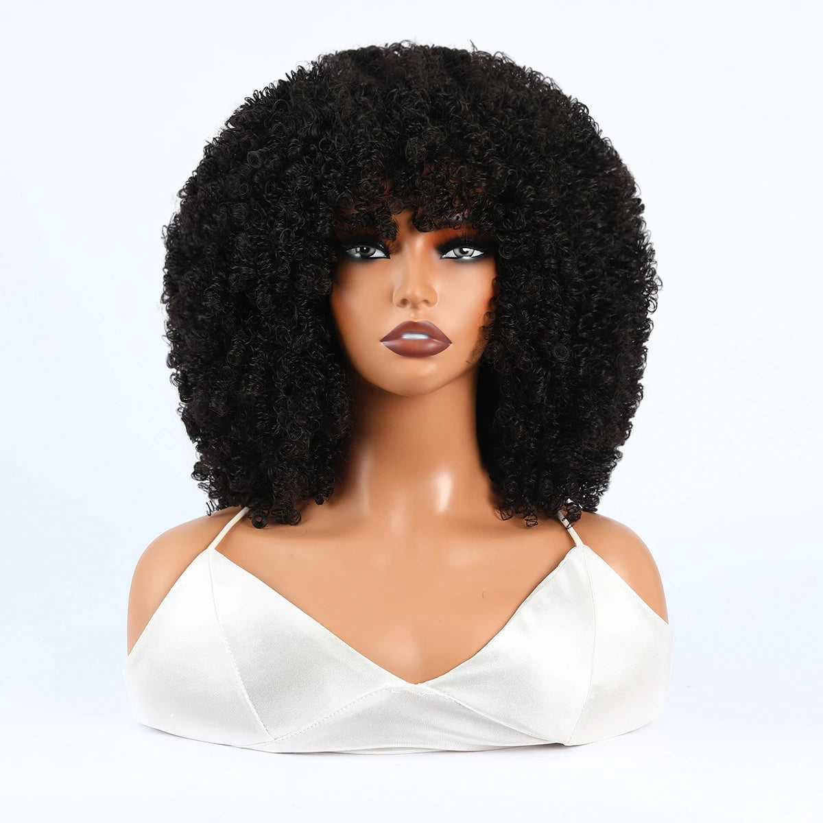 Synthetic 1 Piece 16 Inch Exploded Head Curly Wig, Synthetic Fiber Wig, Comfortable and Breathable Snapback Mesh Cap
