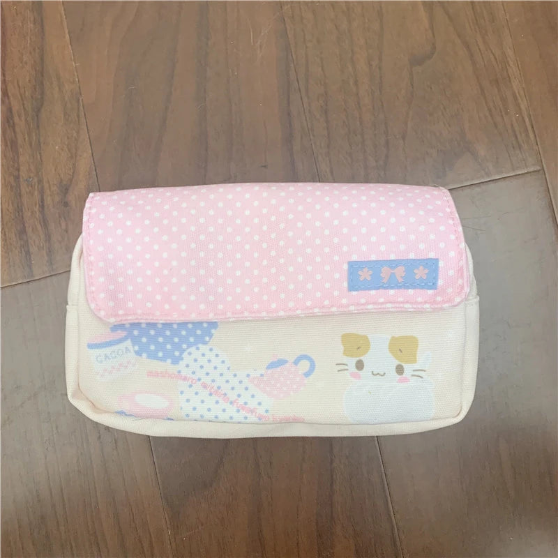 Masyumaro Fluffy Fuwa Nyanko Cat Pencil Case for School Cute Pencil Pouch Kawaii Storage Organizer Makeup Bag Cosmetic Bags