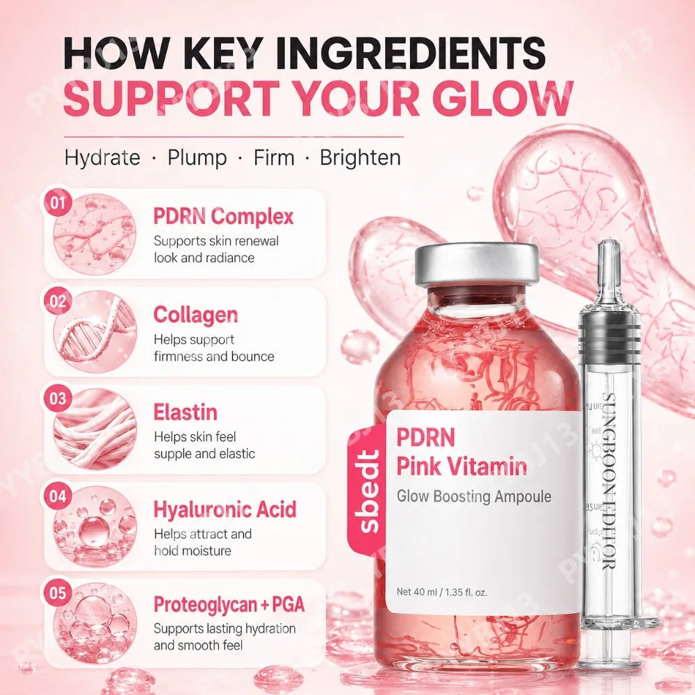 Glow Boost Ampoule Rejuvenating Face Serum for Radient Glass Skin Wrinkle and Fine Line Treatment Firming and Deep Hydration