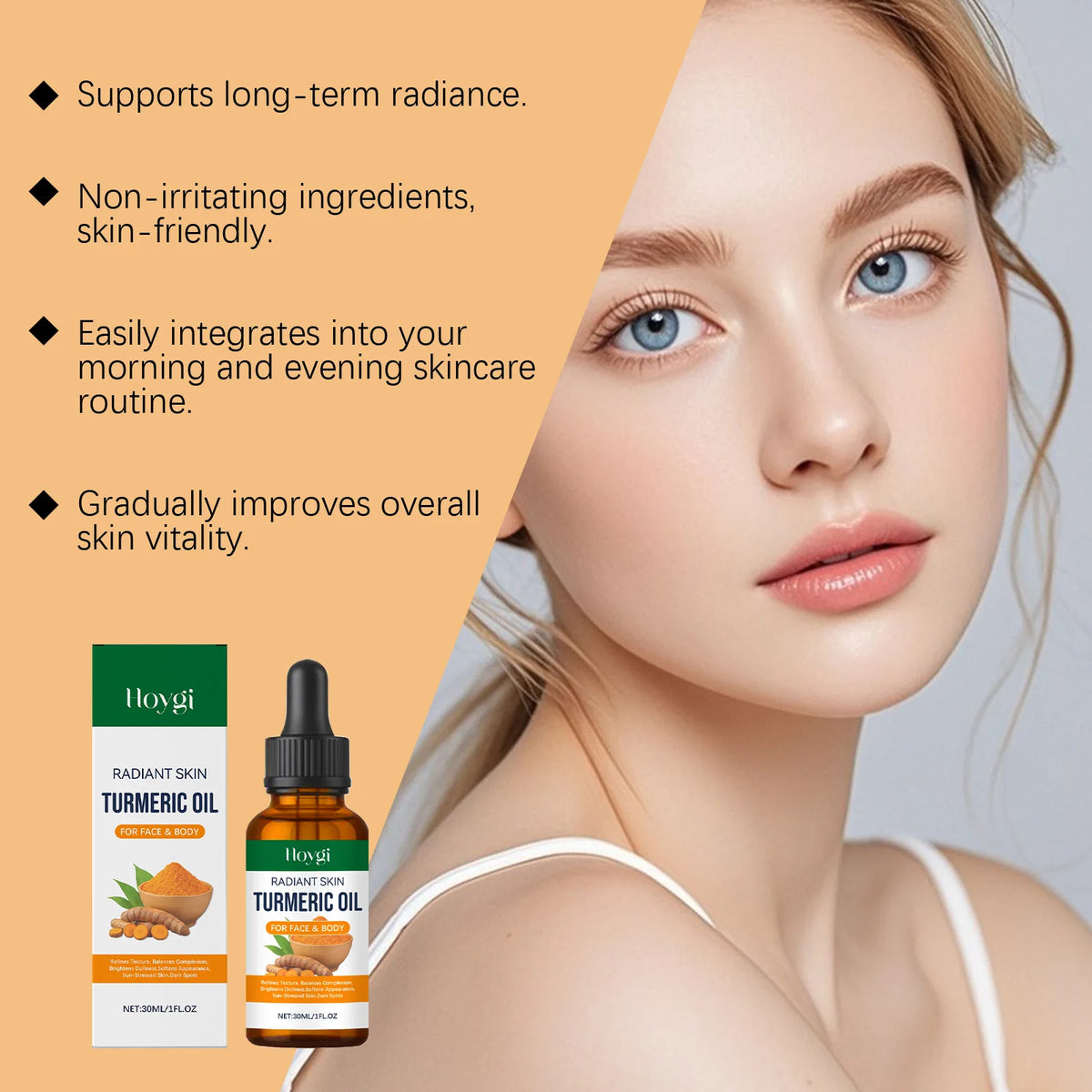 Turmeric Brightening Oil Dark Spot Corrector Exfoliating Face Oil Even Skin Tone Nourishing Fades Sun Spots Body Face Skincare