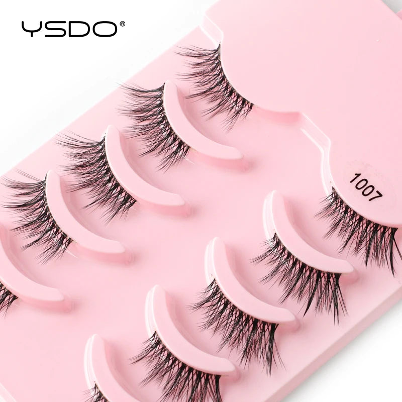 YSDO 5/10 Pairs Natural Eyelash Extension Hand Made Maquilagem Fluffy Fake Half Lashes Soft 3D Mink Lashes Makeup Faux Cilios