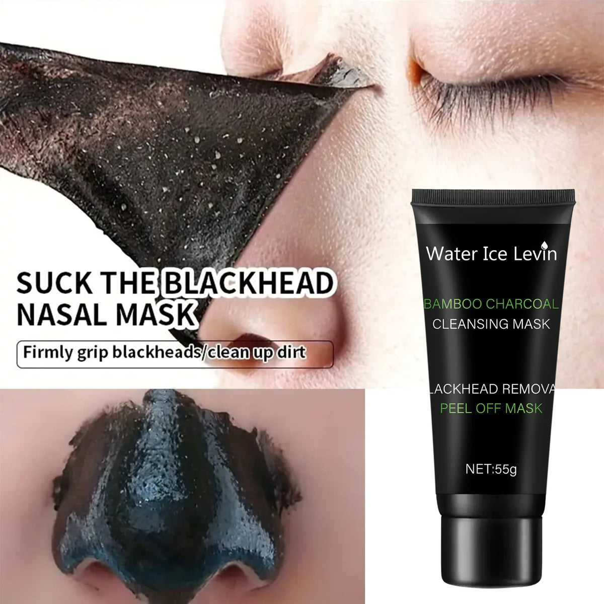 Bamboo Charcoal Cleansing Mask Blackhead Removal Deep Mask Deep Exfoliating Mask Treatment Black Mask