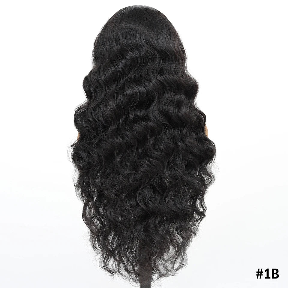 13x6 HD Synthetic Blend Lace Front Wig 30 Inch Long Deep Wavy Ombre Blonde Ginger for Afro Women Heat Resistant Cosplay Wig