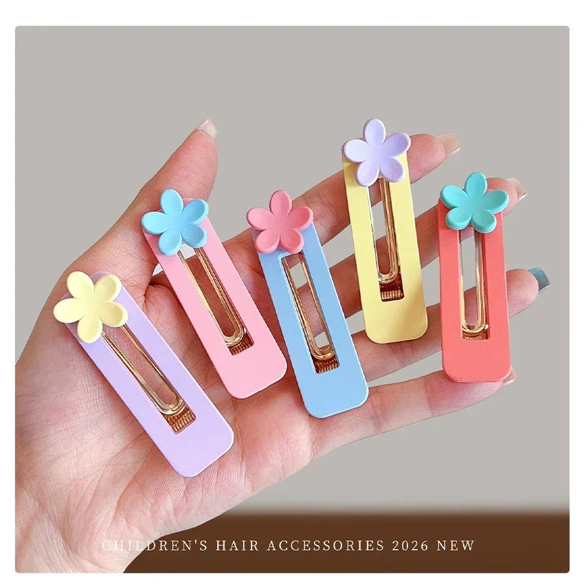 2026 New 5PCS/SET Korean Sweet Style Cute Bow Cloud Wave Hair Clips  No Hurt Hair BB Clips for Baby Girls Toddler Accessories