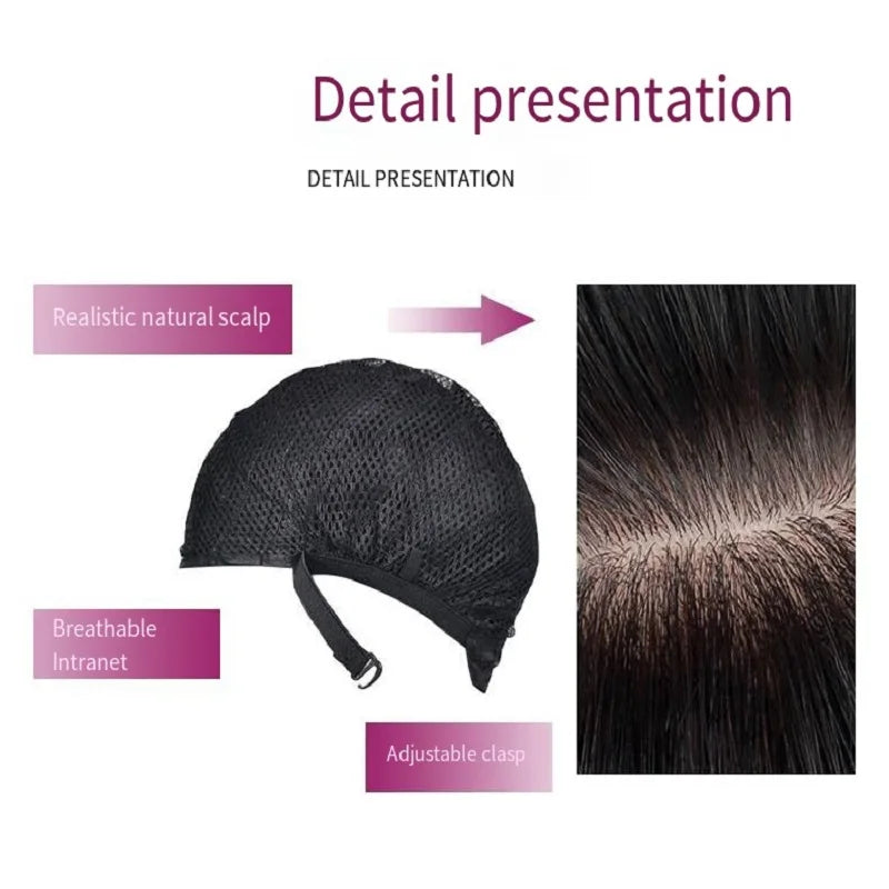 Fashion new synthetic fiber wig for women brown highlights medium long curly high temperature silk full head cover