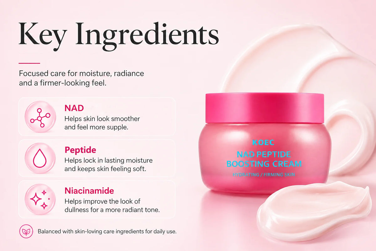 NAD Peptide Boosting Cream, Face Cream to Improve Uneven Skin Tone & Suitable for All Skin Types, With NAD & Ceramide, Revitalizing & Plumping for a Clear & Glowing Complexion