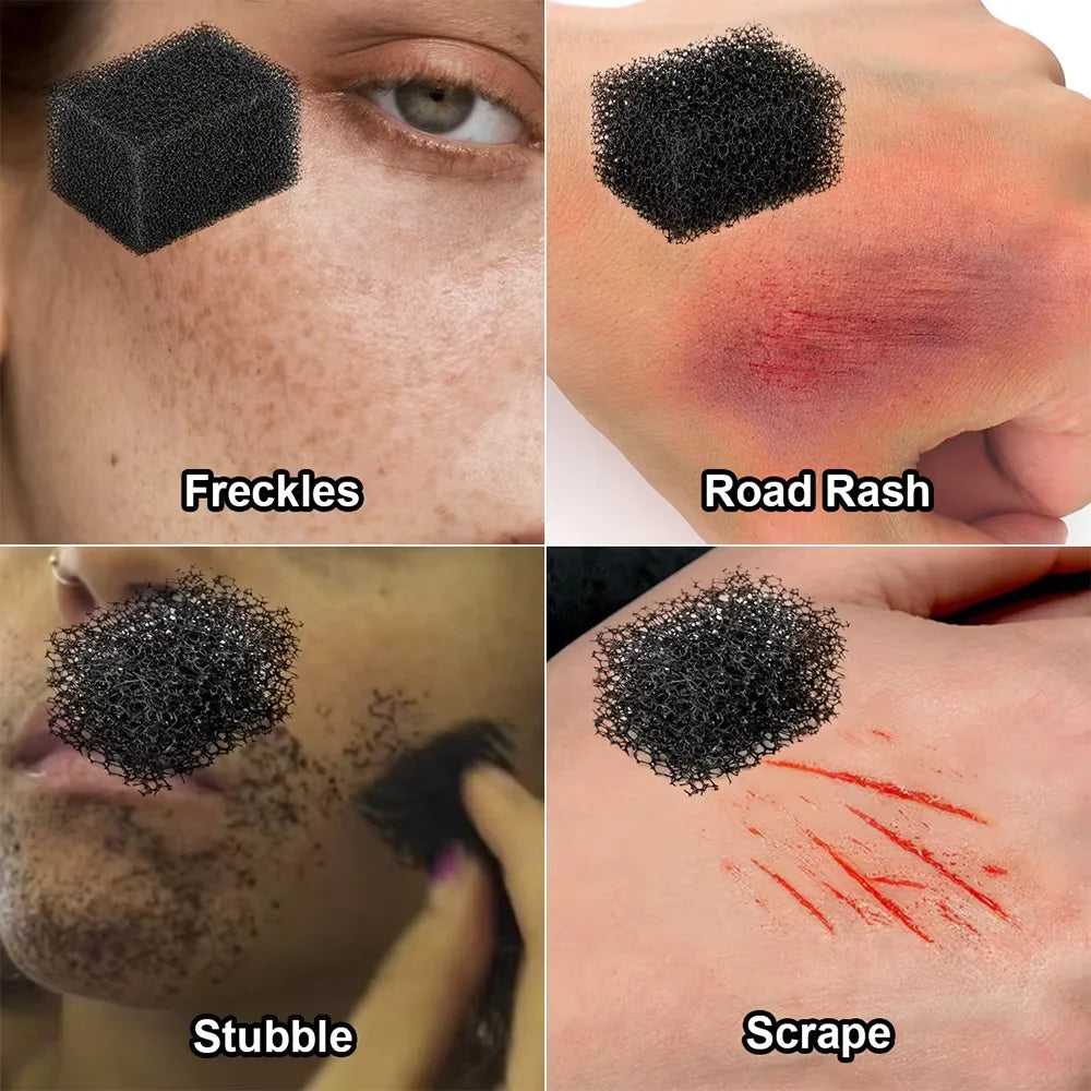 Halloween SFX Makeup Kit with Fake Blood Cream Plasma Cream And Special Effect Makeup Sponge for Zombie Vampire Monster