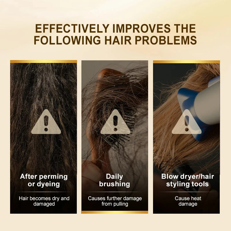 PURC 24K Gold Hair Mask Repair Damage & Dry Frizy Keratin Smoothing Straightening Hair Cream Hair Treatments Mask Hair Care
