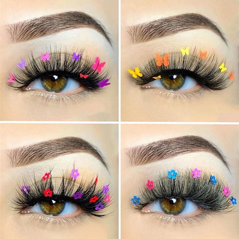3D Christmas Tree  False Eyelashes Halloween Mix Color Glitter Individual Lashes Mink Soft Natural Shiny Decoration Makeup Lash