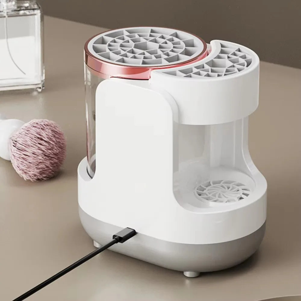 Electric Makeup Brush Cleaner, Quick Dry Brush Cleaner & Makeup Tool Cleaner,2 in 1 Washing and Air Drying,Plug and Play