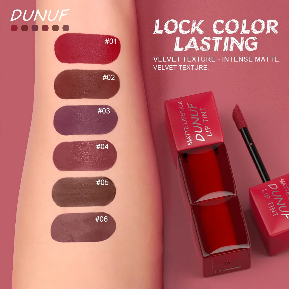 Velvet Matte Lip Gloss Hydrating Moisturizing Long Lasting Waterproof Non Sticky Lip Stain Nude Colors Lip Glaze