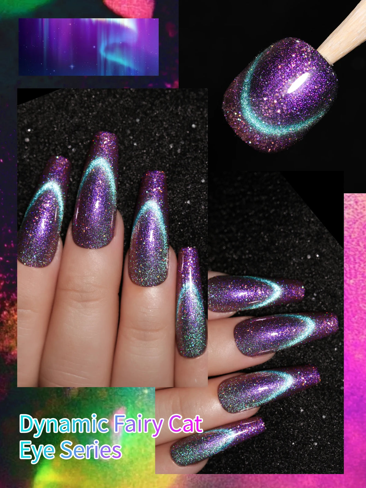 6pcs 15ml Cat Eye Nail Gel Polish Set, Contains Magnets Semi Permanent Nail Art Soaking UV LED Nail Salon DIY Nail Salon