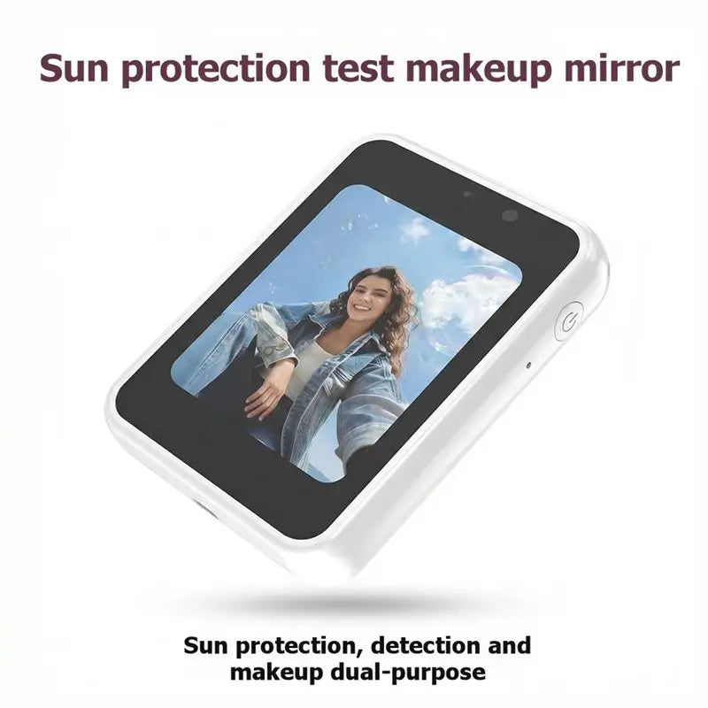 Hot Sale-Smart UV Makeup Mirror, Portable, Rechargeable, For Makeup Touch-Ups And Sunscreen Detection
